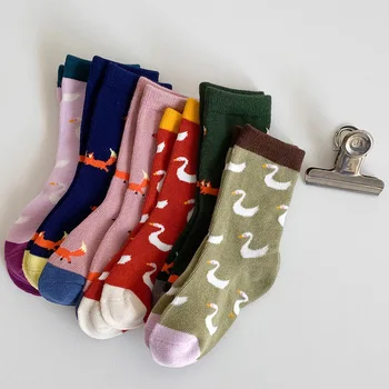  2021 Пролет лято нови детски чорапи памучни детски чорапи с високо качество със собствени мультяшными животни за най-малките момчета и момичета чорапи