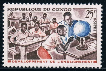  1 бр./компл. Нова пощенска марка Конго 1964 г. Развиване на Образователни Гравиране Марка MNH
