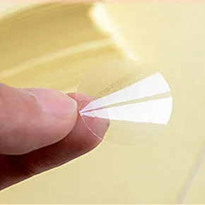  Безплатна доставка Диаметър 15 мм, кръглата форма на кръг прозрачни PVC стикери самозалепващи оборудване запечатване стикер