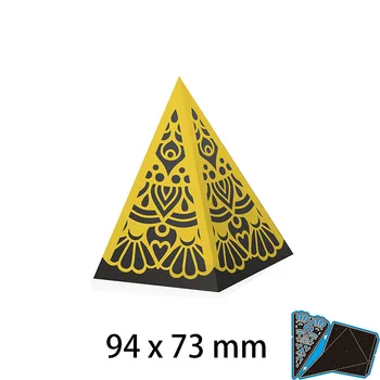  94*73 мм Лейси Пирамида Нови Режещи Щанци За Изрязване на Орнаменти Полагане на Хартия Занаят Албум Карти Удар на Нож Мухъл