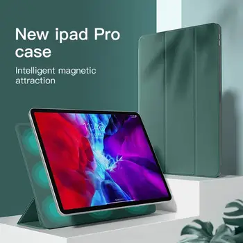  За Apple iPad Pro 11 12,9 2020 2021 Air 4 10,9 инчов калъф със Сгъваща се Стойка От Адсорбированной Кожата Тънък Калъф за Таблет с притежател на молив