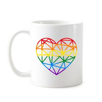  ЛГБТ Пъстра Дъга Чаша за Подкрепа на Лесбийки, Гей, Бисексуални, Транссексуални Бяла Керамична Чаша Кафе С Мляко С Дръжки 350 мл