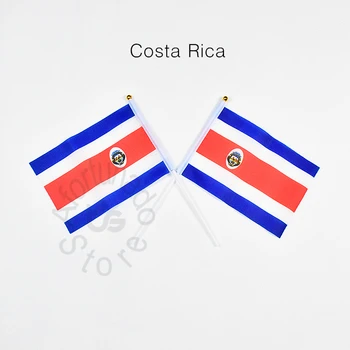  Коста Рика 14*21 см флаг Банер се намира Парад на вечерни ръка вълни Национален флаг Декорация на Дома флаг банер