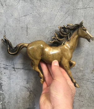  Безплатна Доставка 24 см Благоприятен тотем неблагодарна конна Бронзова Статуя
