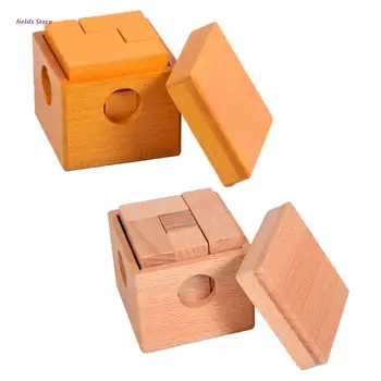  7 Опаковани В кутия с Кубчета Сом Кубчета За Възрастни Пъзел игра За Възрастни Дървена Играчка Бряст Дървени Блокове