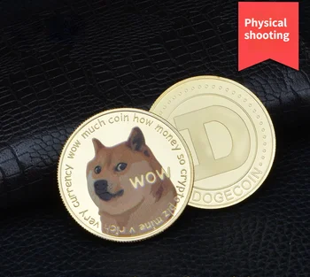  2 бр. Маркова Новост Златна Куче Възпоменателна Монета Главата на Животното Медальон са подбрани Позлатен Куче Украса За Монети Събиране Подарък