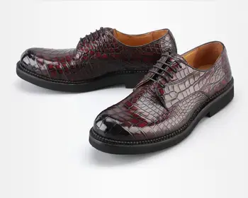  2021 нов дизайн 100% естествена крокодилска кожа, мъжки бизнес обувки от кожа на алигатор, подплата от волска кожа, мъжки обувки-добро качество
