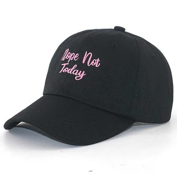  писмо розова бродерия Не Не Днес бейзболна шапка на Проблемната мода татко шапки памук, регулируема чиста черна бейзболна шапка хип-хоп