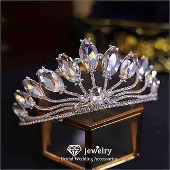  CC Сватбената Корона на Дамски Аксесоари, Сватбени Лента За Коса Сватбени Бижута За Коса От 100% Ръчно изработени Кристални Crown Рокля За Бала YQ154