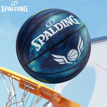  Оригинален Spalding Звездното Небе и ограничената серия на Синьо Баскетбол 77-165 ГОДИНИ PU устойчивост на износване Игри Обучение за Закрит и Открит Топката Размер на 7