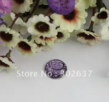  Безплатна доставка 30шт лилав акрил кристал корен кръг плосък кабошон 18 мм #22158