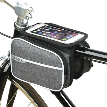  Непромокаемая Велосипедна Чанта 6,2 инча, Калъф За Телефон Със Сензорен Екран на МТВ Велосипедна Чанта с голям Капацитет Рамка на Предната Горна Тръба Велосипедна Чанта МТВ Велосипед Притежателите