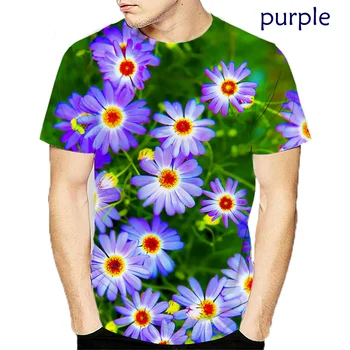  Най-новите тениски с 3D Цветен Принтом, Женска и Мъжка Мода, Къси Ръкави, Ежедневни Блузи с Кръгло Деколте
